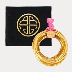 BUDAGIRL GOLD ALL WEATHER BANGLES® (SET OF 9) - SERENITY PRAYER